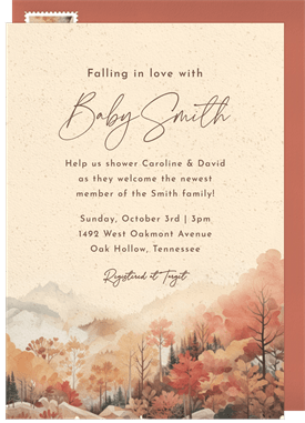 'Autumn Charm' Baby Shower Invitation