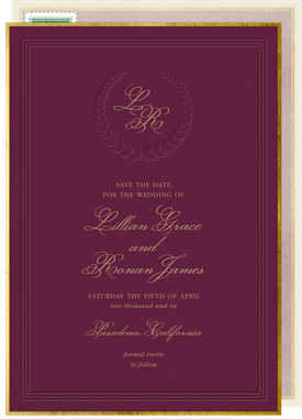 'Refined Laurel' Wedding Save the Date