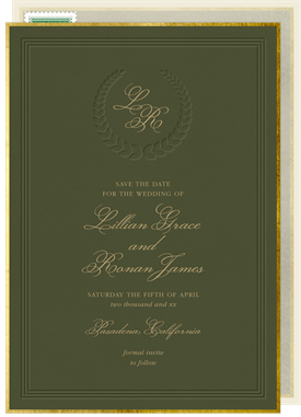 'Refined Laurel' Wedding Save the Date