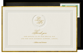 'Refined Laurel' Wedding Thank You Note