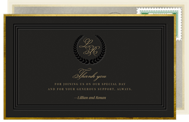 'Refined Laurel' Wedding Thank You Note