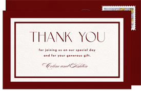 'Effortless Elegance' Wedding Thank You Note
