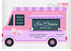 'Ice Cream Truck' Summer Party Invitation