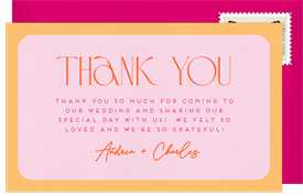 'Ric Rac Edge' Wedding Thank You Note