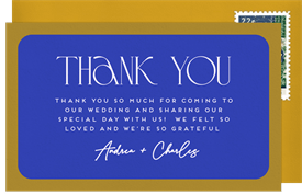 'Ric Rac Edge' Wedding Thank You Note