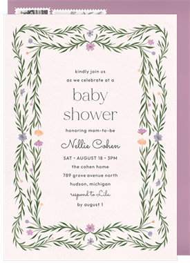 'Filigreed Florals' Baby Shower Invitation
