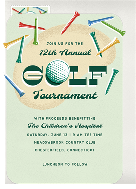 'Retro Tees' Golf Invitation