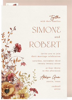 'Warm Florals' Wedding Invitation