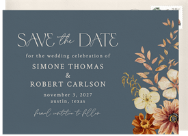 'Warm Florals' Wedding Save the Date