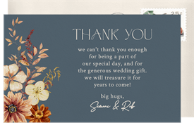 'Warm Florals' Wedding Thank You Note
