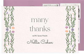 'Filigreed Florals' Bat Mitzvah Thank You Note