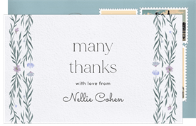 'Filigreed Florals' Bat Mitzvah Thank You Note