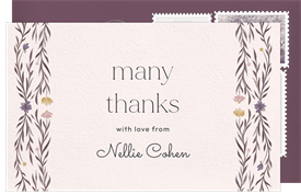 'Filigreed Florals' Bat Mitzvah Thank You Note