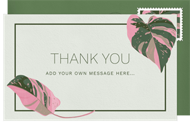 'Modern Monstera' Wedding Thank You Note