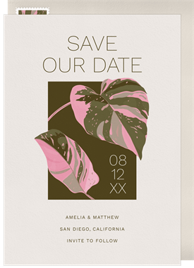 'Modern Monstera' Wedding Save the Date