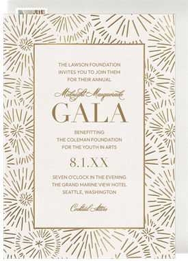 'Celebratory Starburst' Gala Invitation