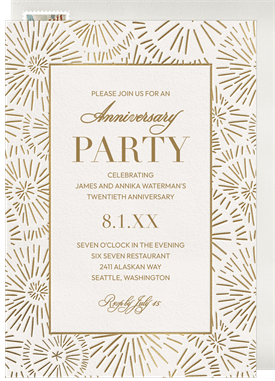 'Celebratory Starburst' Anniversary Party Invitation
