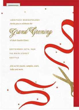 'Curled Ribbon' Grand opening Invitation