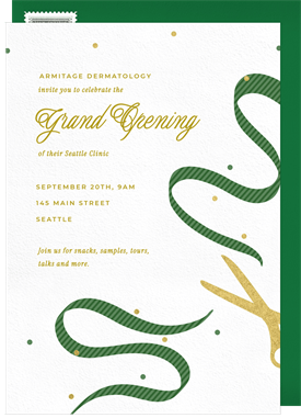 'Curled Ribbon' Grand opening Invitation