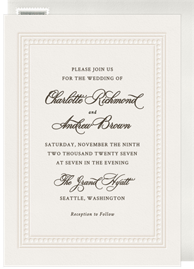 'Monochrome Press' Wedding Invitation