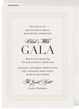 'Monochrome Press' Gala Invitation