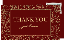 'Celebratory Starburst' Adult Birthday Thank You Note
