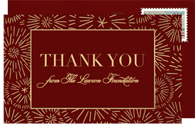 'Celebratory Starburst' Gala Thank You Note