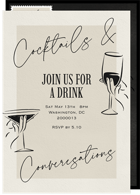 'Glasses Raised' Happy Hour Invitation
