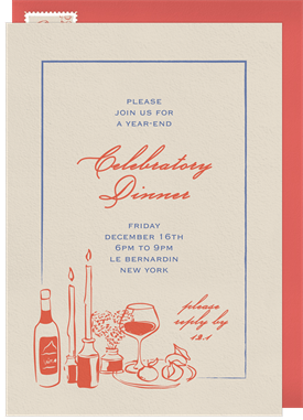 'Doodled Dinner' Dinner Invitation