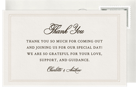 'Monochrome Press' Wedding Thank You Note