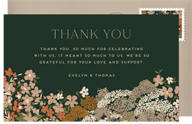 'Vintage Petals' Wedding Thank You Note