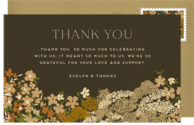'Vintage Petals' Wedding Thank You Note