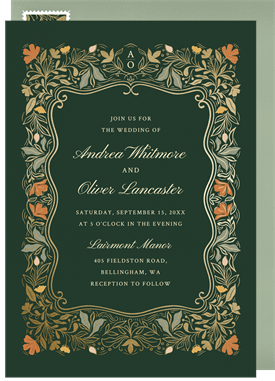 'Flowing Botanicals' Wedding Invitation