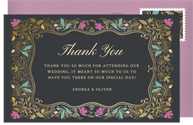 'Flowing Botanicals' Wedding Thank You Note