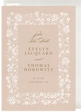 'Trailing Floral Border' Wedding Save the Date
