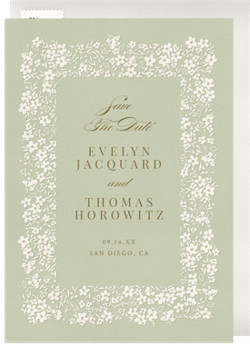 'Trailing Floral Border' Wedding Save the Date