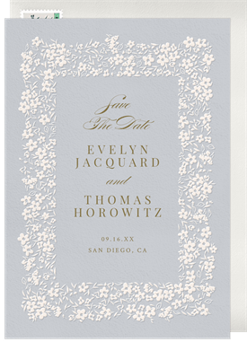 'Trailing Floral Border' Wedding Save the Date
