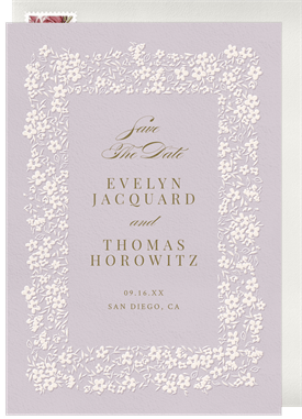'Trailing Floral Border' Wedding Save the Date