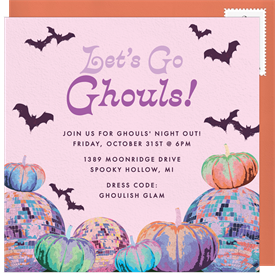 'Let's Go Ghouls' Halloween Invitation