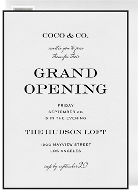 'Elegant Line' Grand opening Invitation