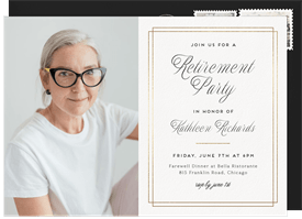 'Foiled Borders' Retirement Invitation