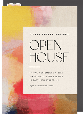 'Vibrant Backdrop' Open House Invitation