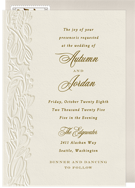 'Autumn Press' Wedding Invitation