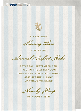 'Coastal Stripes' Company Retreat Invitation