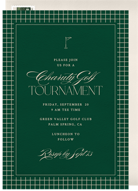 'Elegant Swing' Golf Invitation