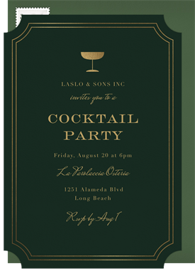 'Gleaming Glass' Happy Hour Invitation