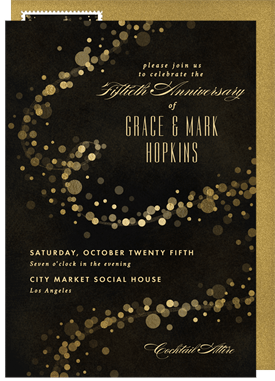 'Glittering Lights' Anniversary Party Invitation