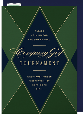 'Traditional Argyle' Golf Invitation