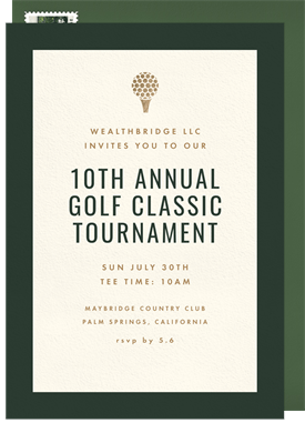 'Golden Tee' Golf Invitation