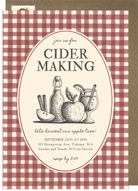 'Fall Cider' Entertaining Invitation